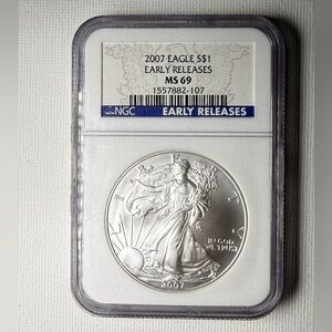 2007 American Silver Eagle $1 NGC MS69 Early Releases